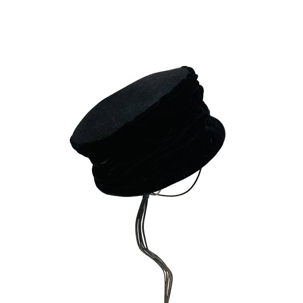 Vintage Retro Style Breton Captain Hat Cap Black‎